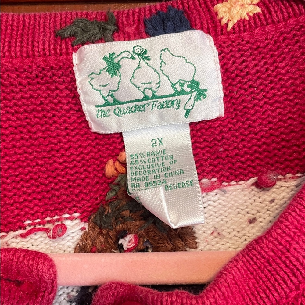 Quacker Factory Red Festive Cardigan - Picture 2 of 4